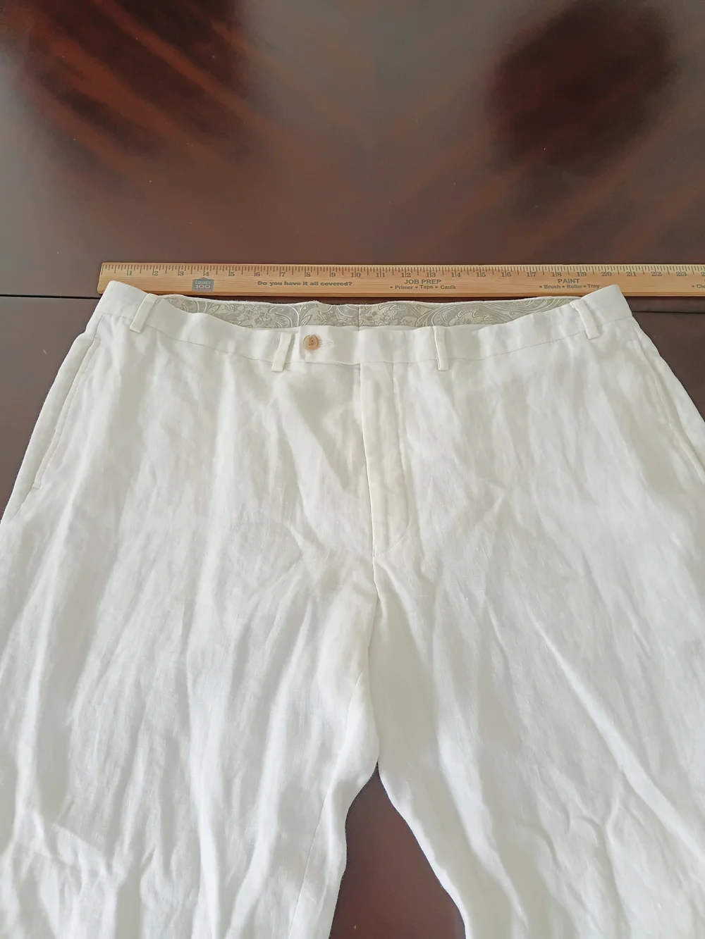Ralph Lauren Men's White 100% Linen Straight Pants 42x30